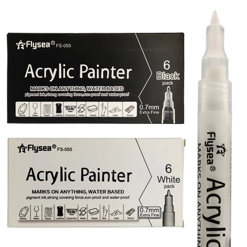 Black & White Acrylic Pen Set