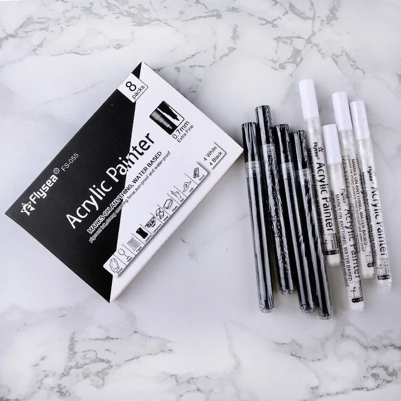 Black & White Acrylic Pen Set